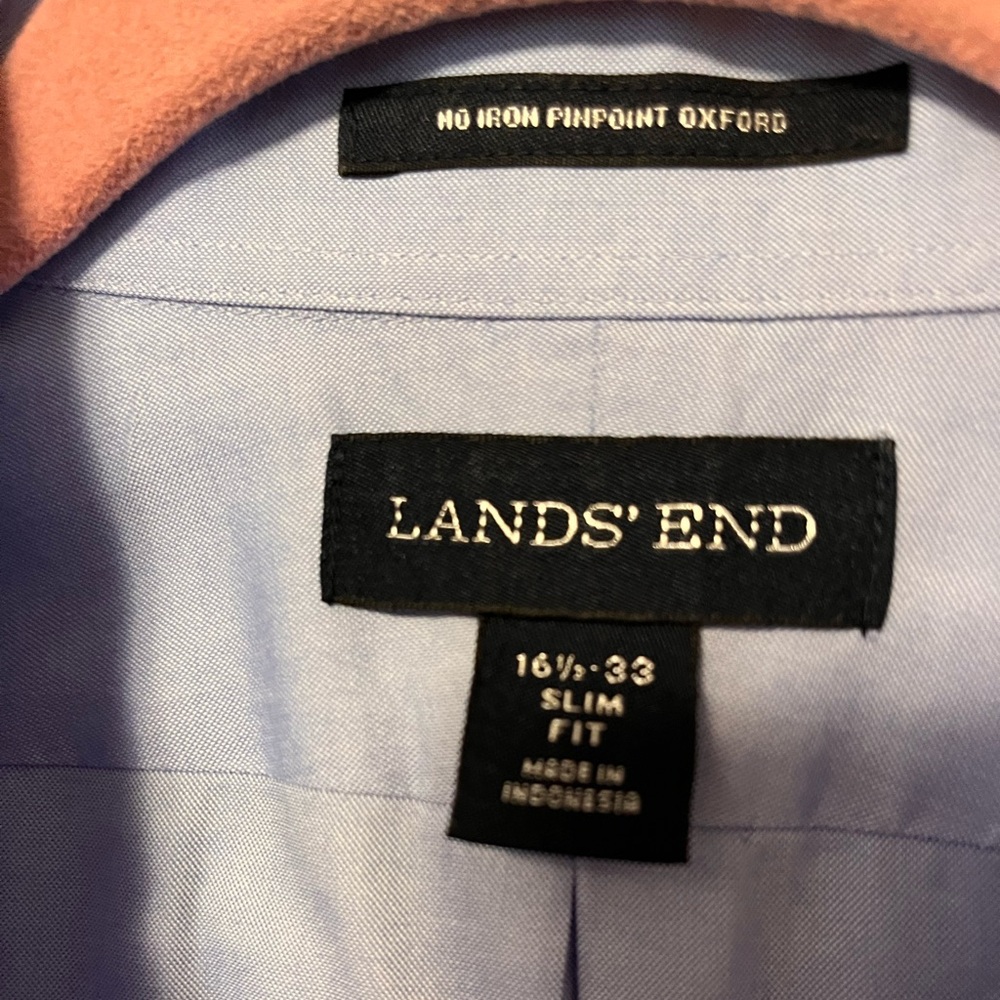 Lands' End Men's Light Blue Dress Shirt - Picture 2 of 2
